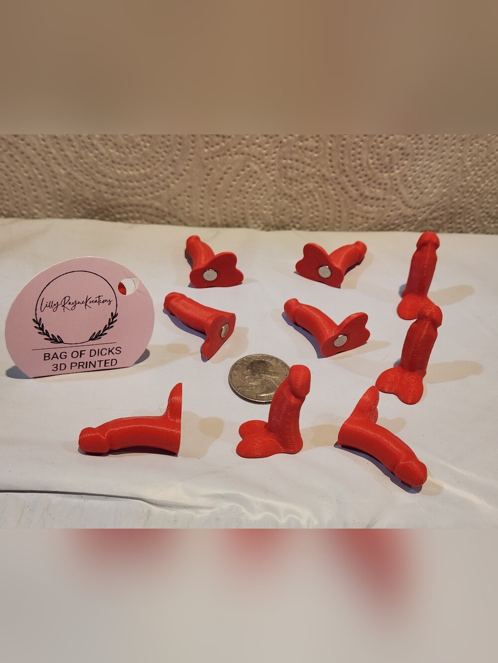 Novelty Red 3D Printed Magnetic Funny Gag Gift